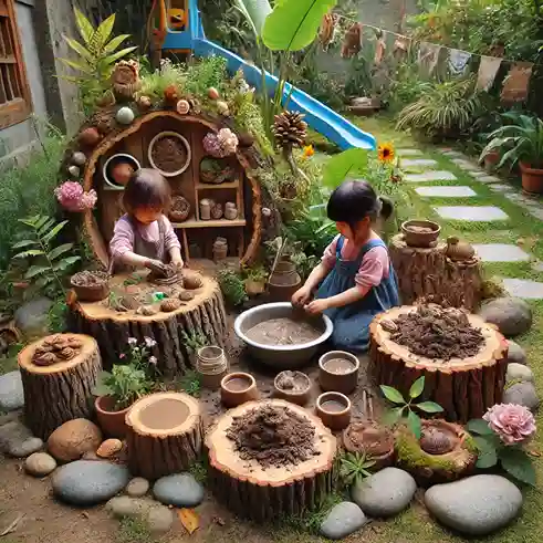 how to make a mud kitchen