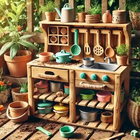 homemade mud kitchen