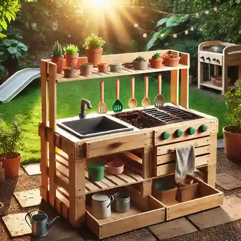 mud kitchen plans from pallets