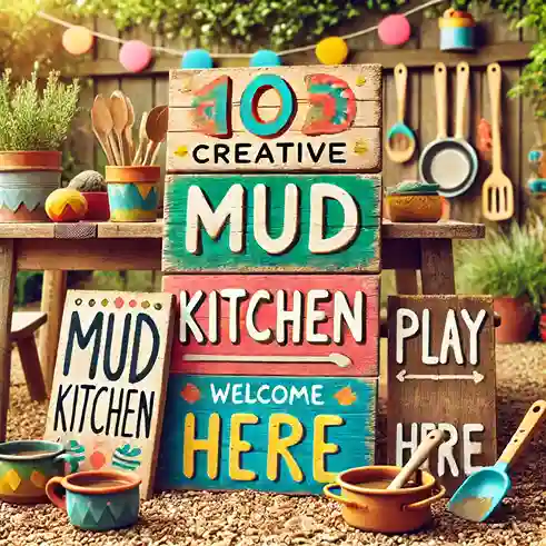 mud kitchen signs