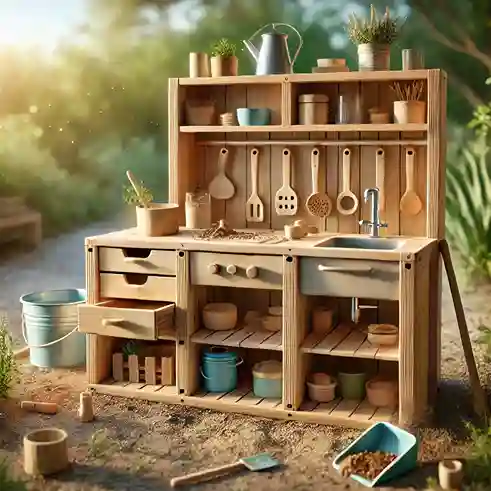 wooden mud kitchen