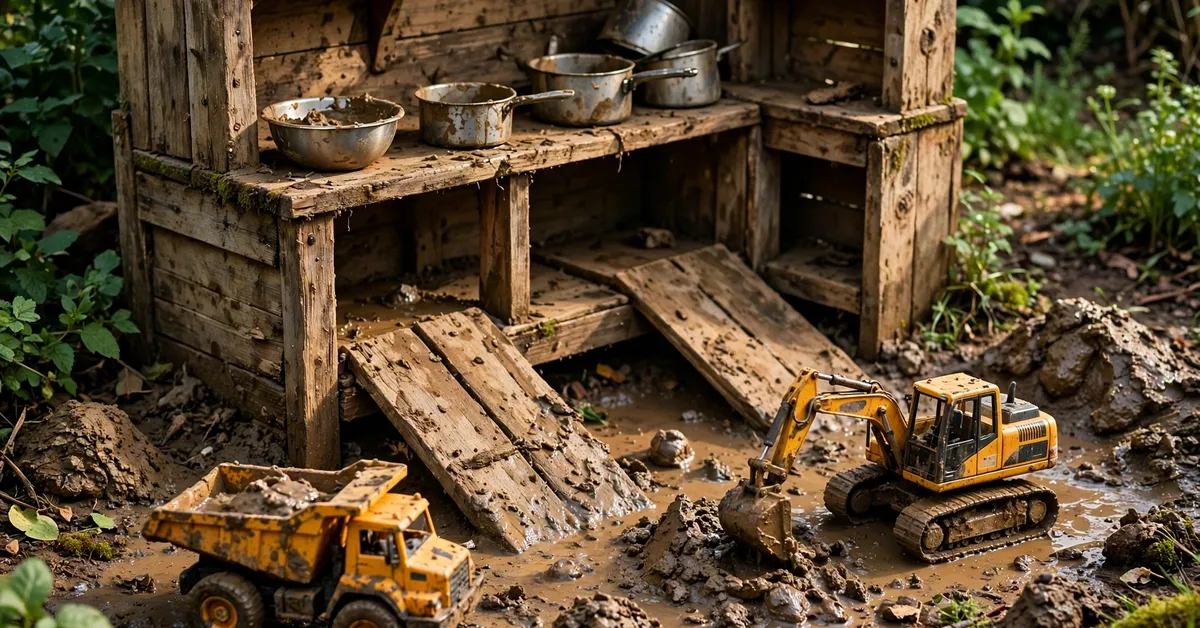 Mud kitchen construction site play
