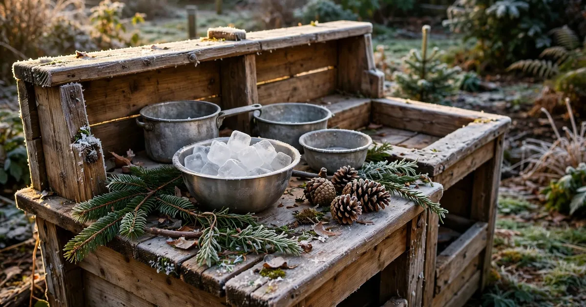 Mud kitchen in winter