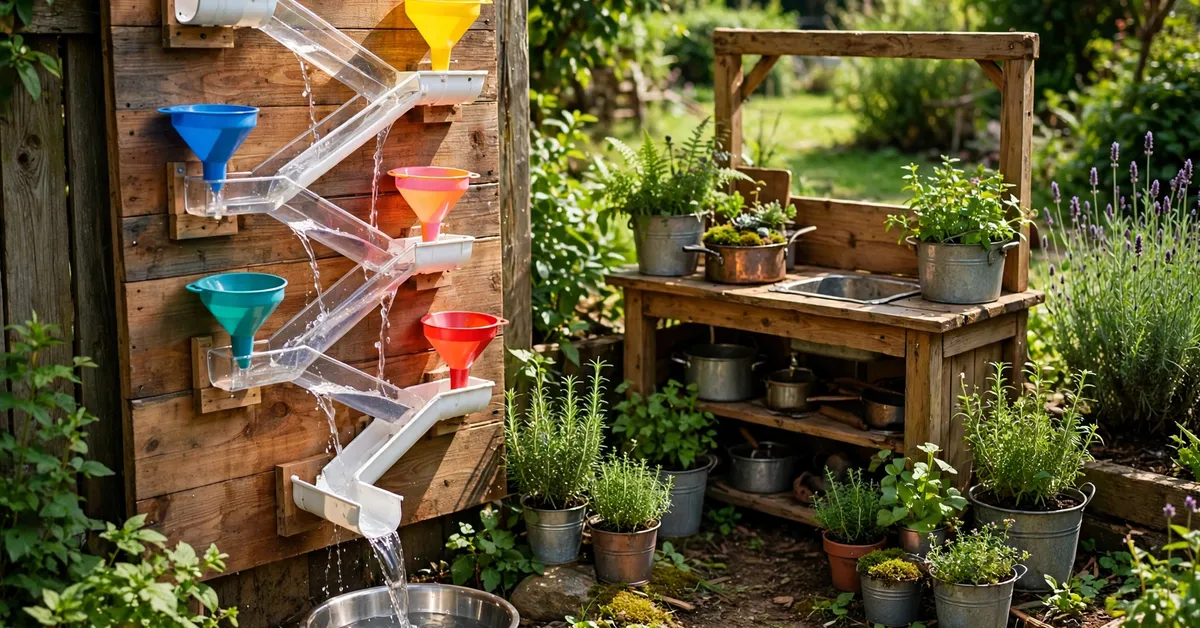 How to Build a Mud Kitchen Water Wall: A Weekend Add-On Children Queue For