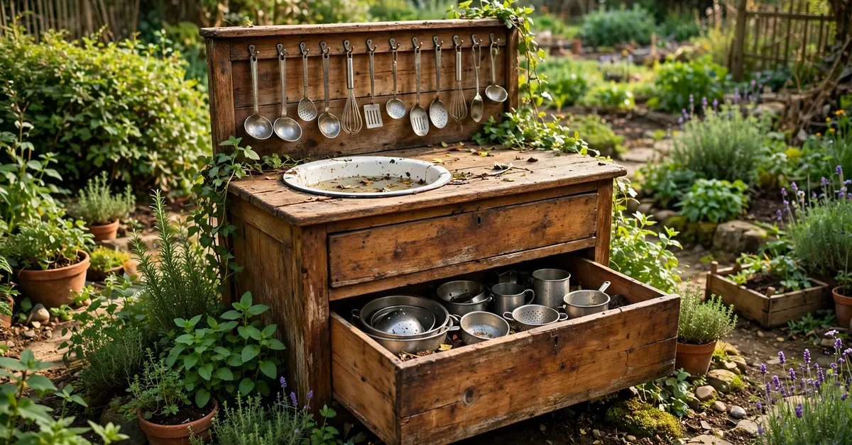 Upcycled Mud Kitchen: How to Turn Old Furniture into a Mud Kitchen